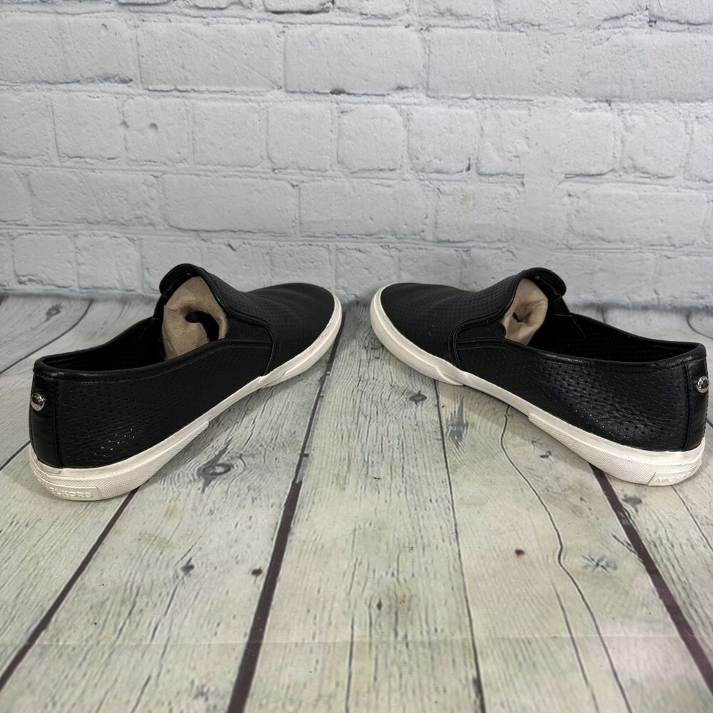 Michael Kors Loafer Flats Women Size 8 Black Eyelet Preppy Slip On Comfort Shoes - Picture 5 of 12